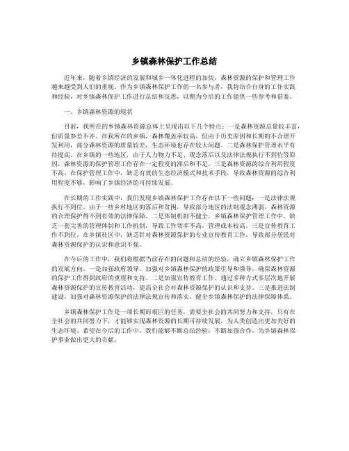 乡镇森林保护工作总结