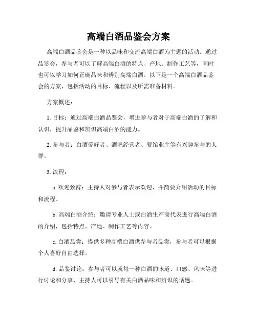 高端白酒品鉴会方案