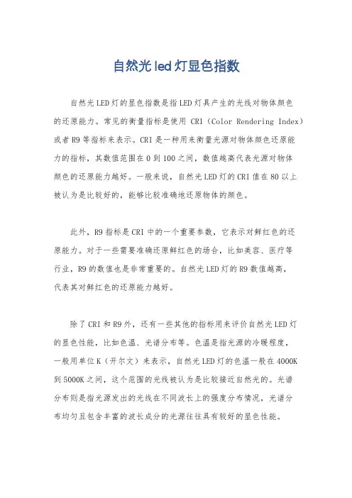 自然光led灯显色指数