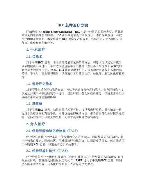 HCC怎样治疗方案