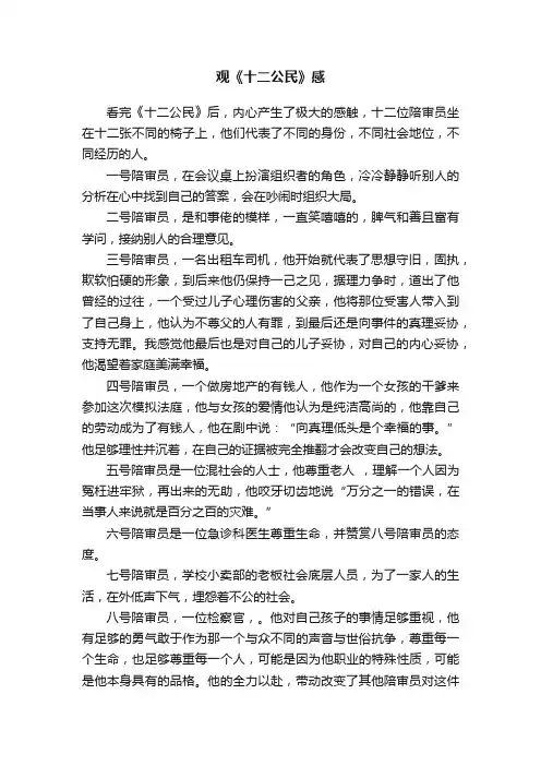 观《十二公民》感