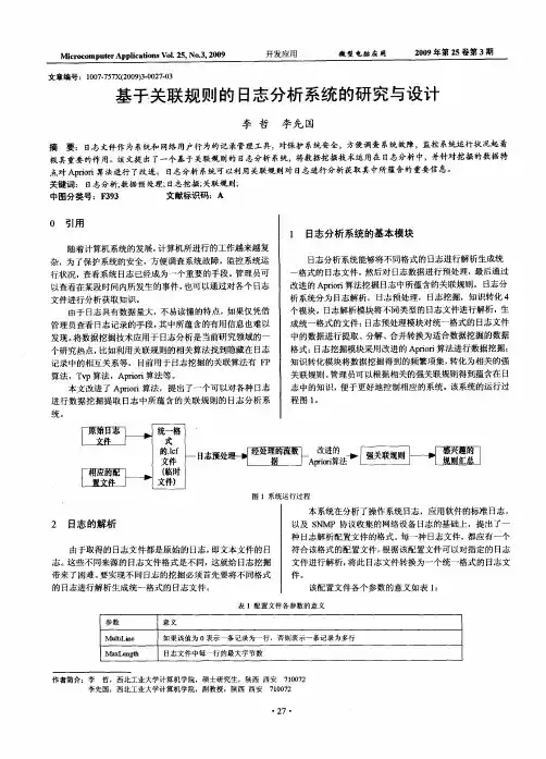 基于关联规则的日志分析系统的研究与设计