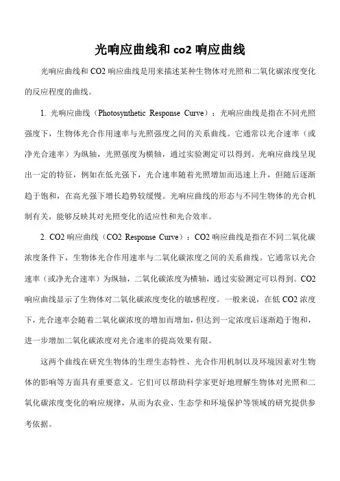 光响应曲线和co2响应曲线