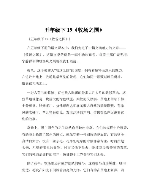 五年级下19《牧场之国》