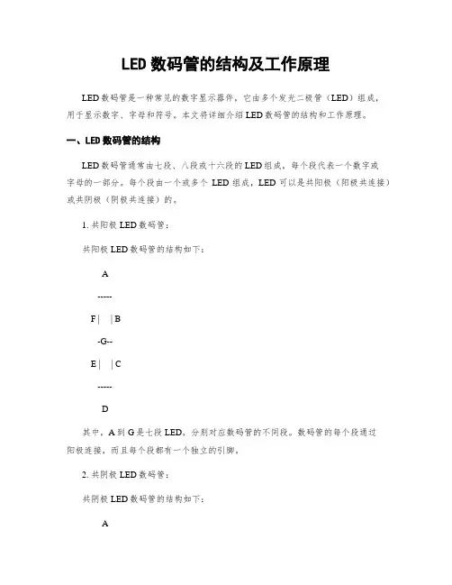 LED数码管的结构及工作原理