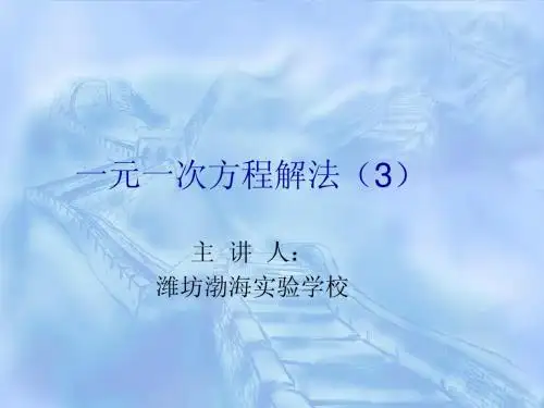 一元一次方程解法(2)课件