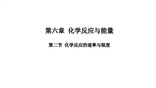 化学反应的速率与限度ppt课件