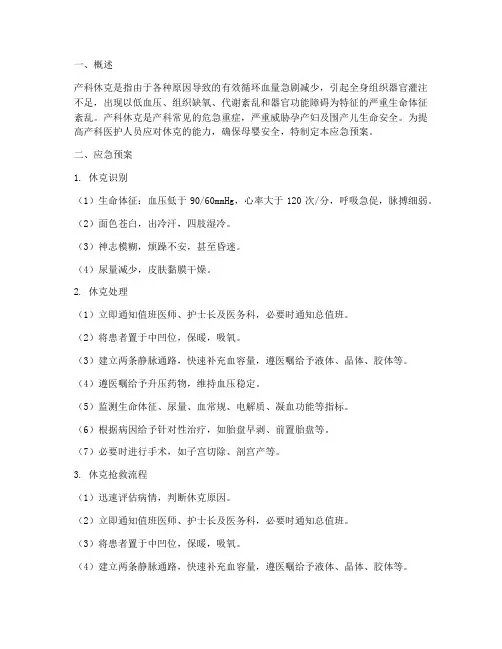 产科的休克应急预案