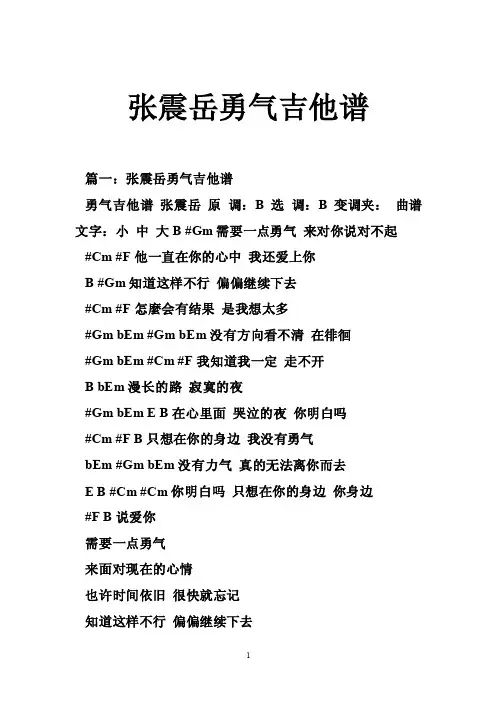 张震岳勇气吉他谱