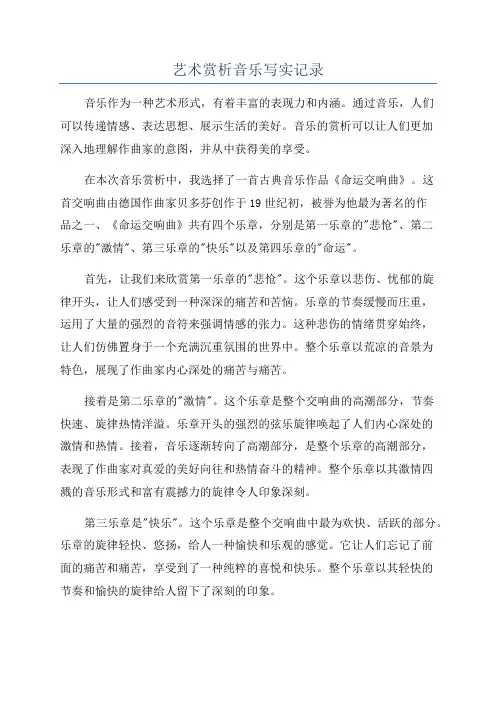 艺术赏析音乐写实记录
