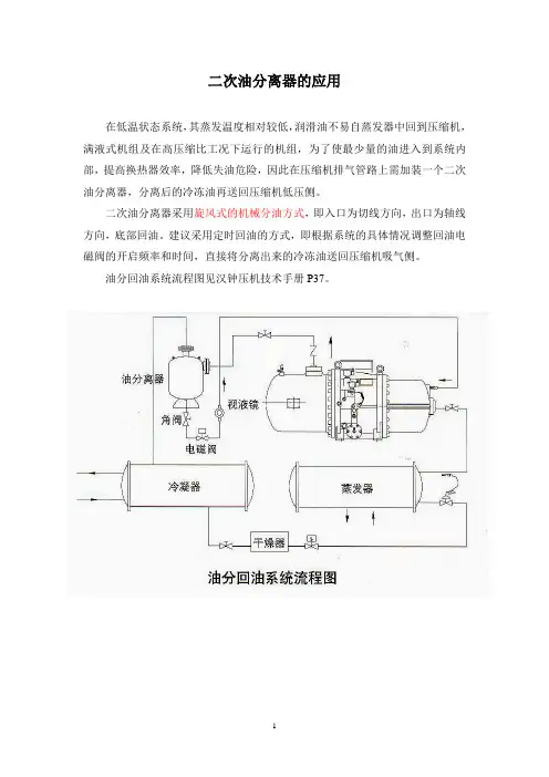 压缩机应用之二次油分离器
