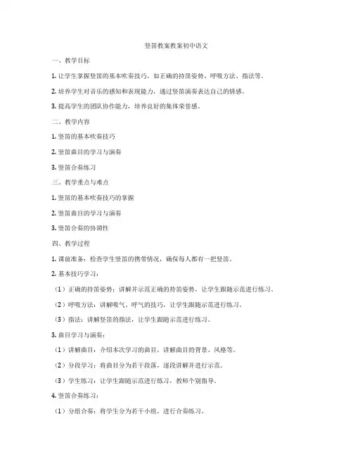 竖笛教案教案初中语文