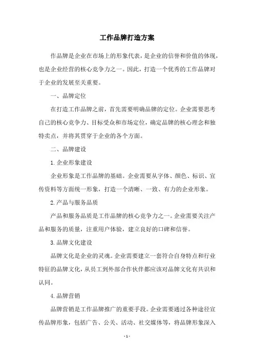 工作品牌打造方案