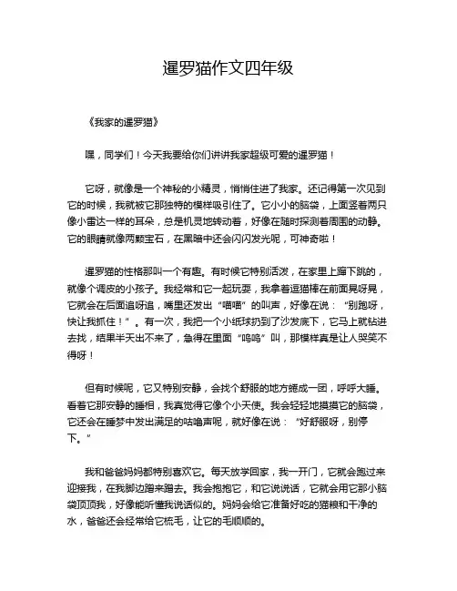 暹罗猫作文四年级