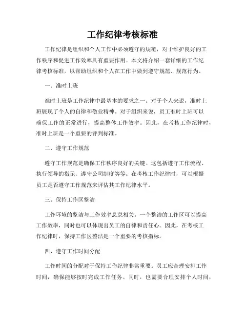 工作纪律考核标准