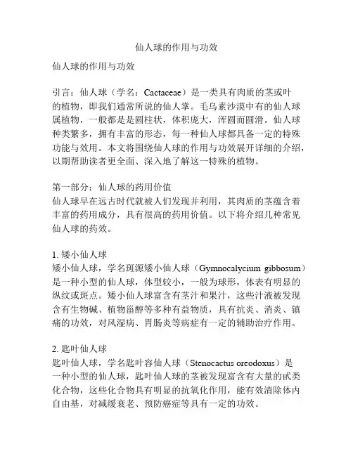 仙人球的作用与功效