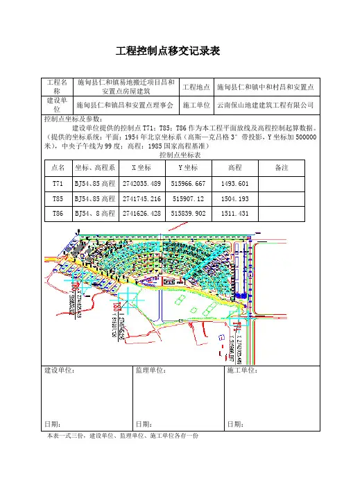 控制点移交记录