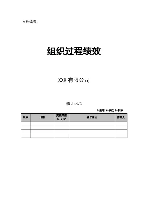 软件企业-组织过程绩效-模板