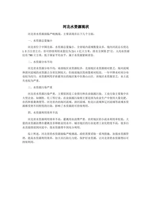 河北水资源现状