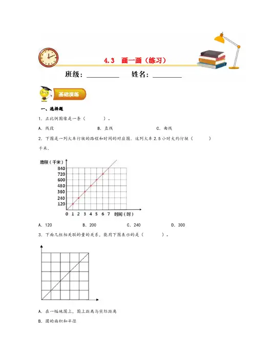 4-3 画一画(练习)-六年级数学下册(北师大版)