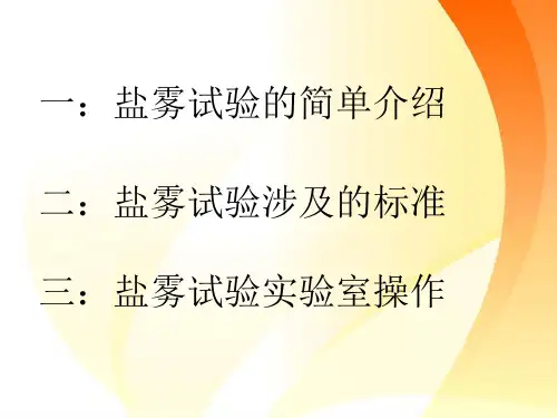 盐雾试验培训ppt课件