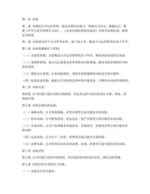 公司运营风险管理制度