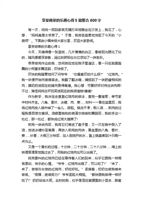 享受做菜的乐趣心得5篇整合600字