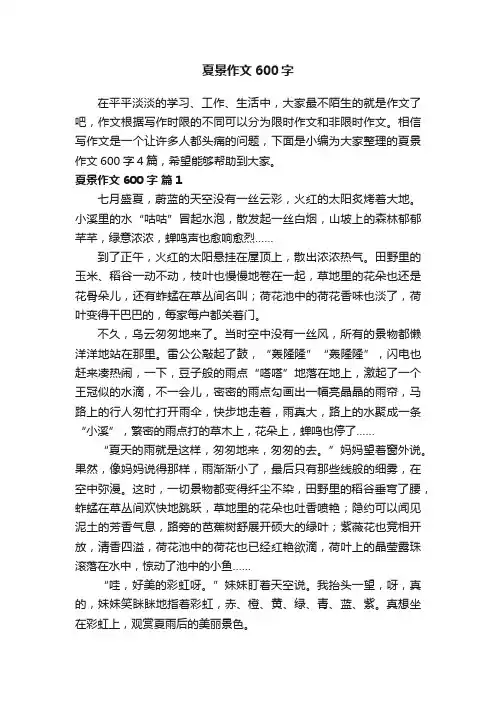 夏景作文600字4篇