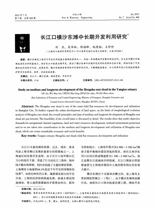 长江口横沙东滩中长期开发利用研究