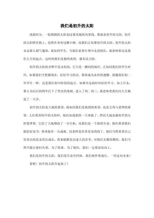 我们是初升的太阳_初中初一作文500字_1