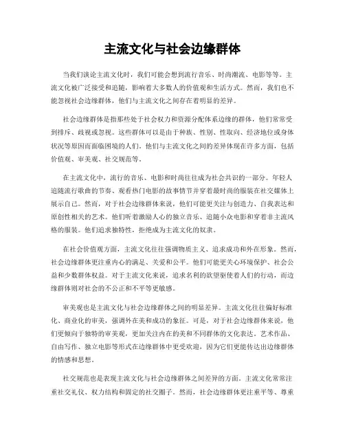 主流文化与社会边缘群体
