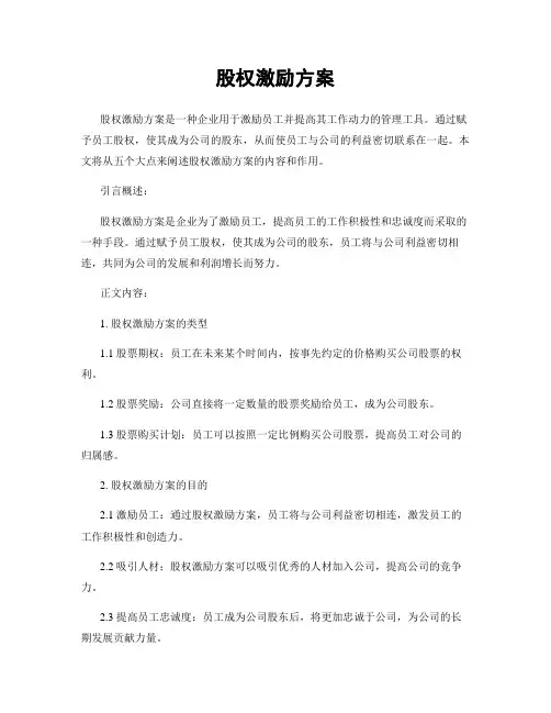 股权激励方案