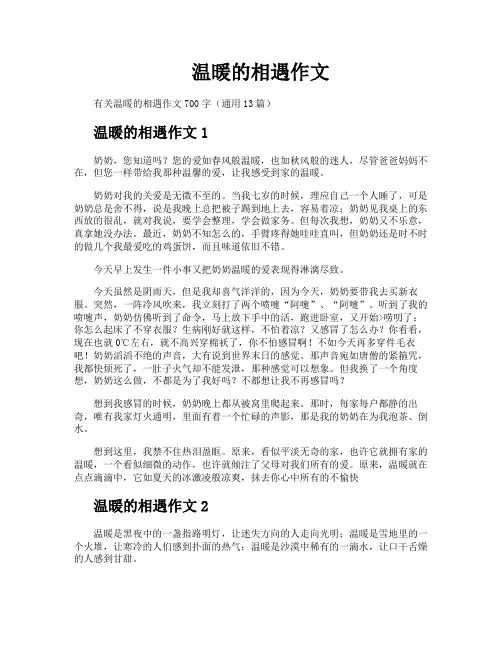 温暖的相遇作文