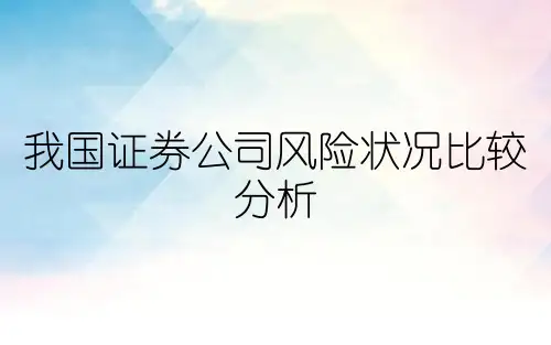 我国证券公司风险状况比较分析
