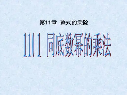 11.1同底数幂的乘法