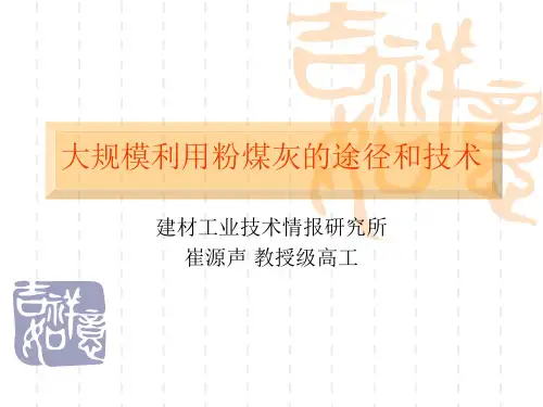 大规模利用粉煤灰的技术和途径