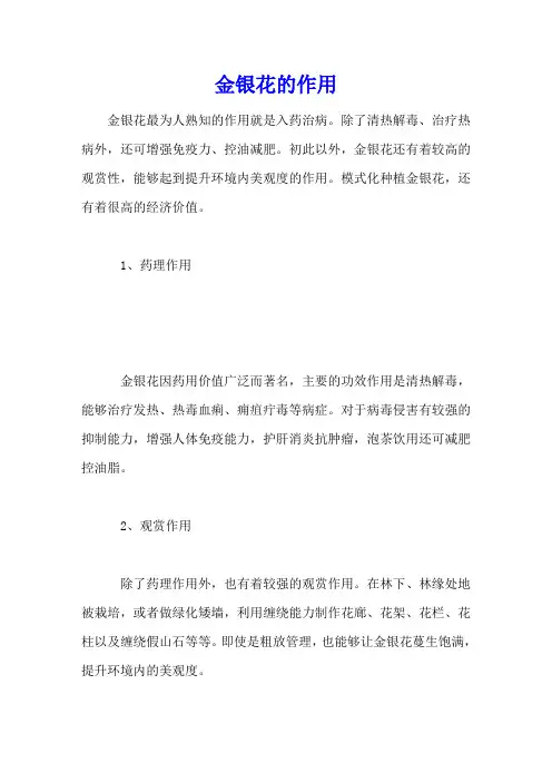 金银花的作用