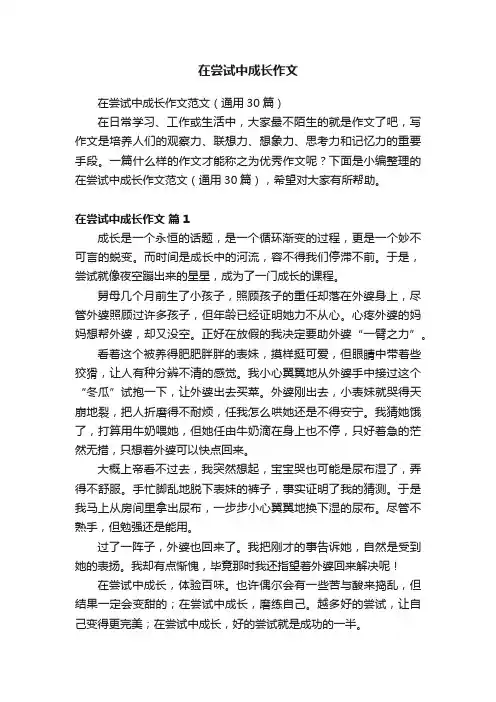 在尝试中成长作文