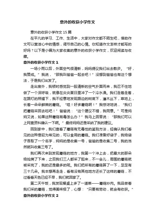 意外的收获小学作文15篇