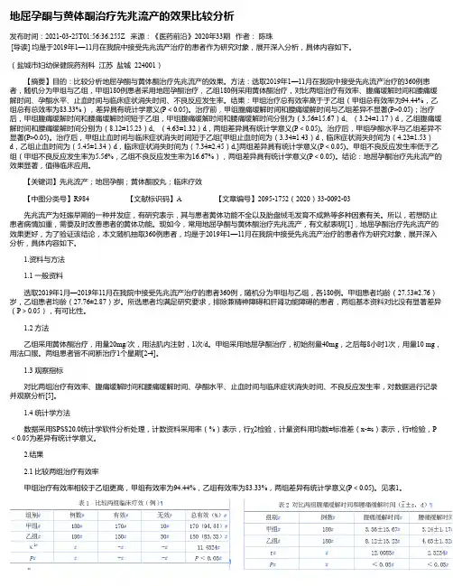 地屈孕酮与黄体酮治疗先兆流产的效果比较分析