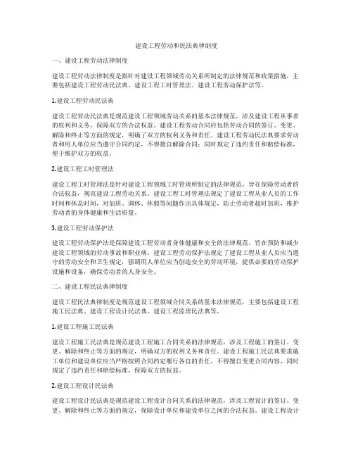 建设工程劳动和合同法律制度