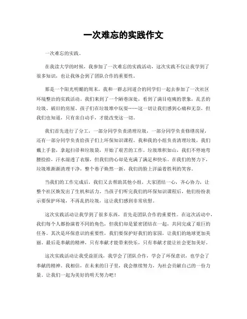 一次难忘的实践作文