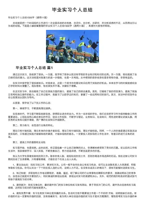 毕业实习个人总结