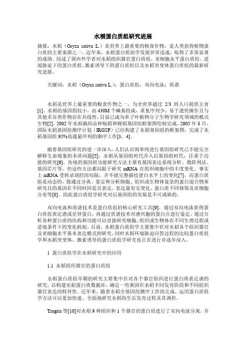 水稻蛋白质组研究进展