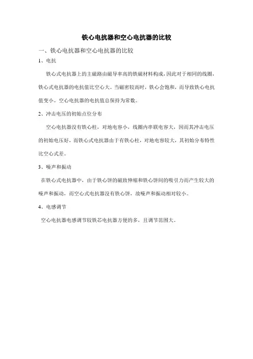 铁心电抗器和空心电抗器的比较