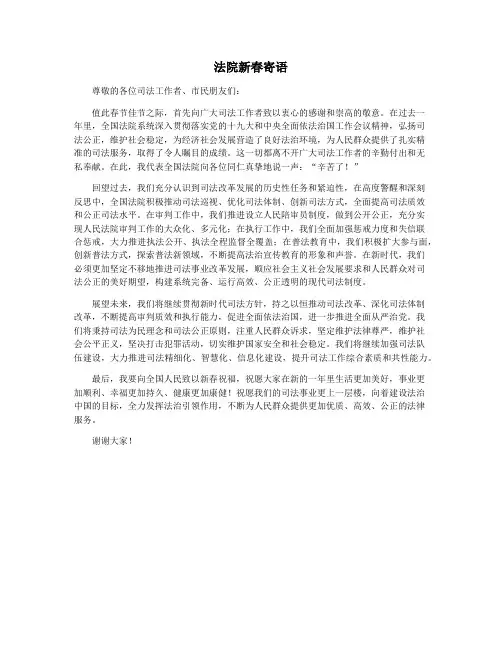 法院新春寄语