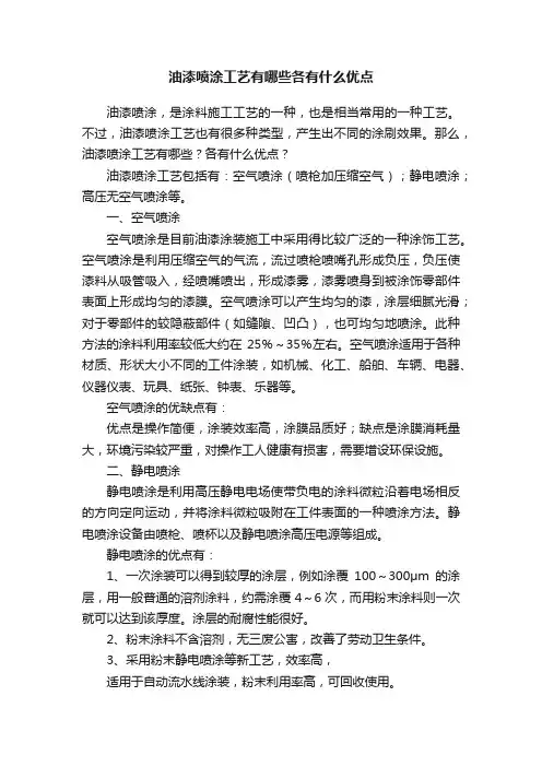 油漆喷涂工艺有哪些各有什么优点