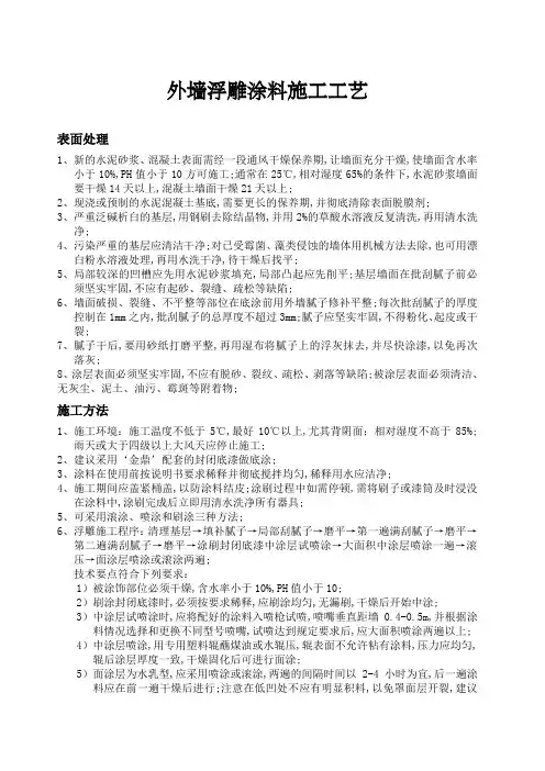浮雕施工工艺