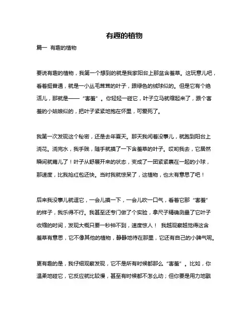 作文《有趣的植物》