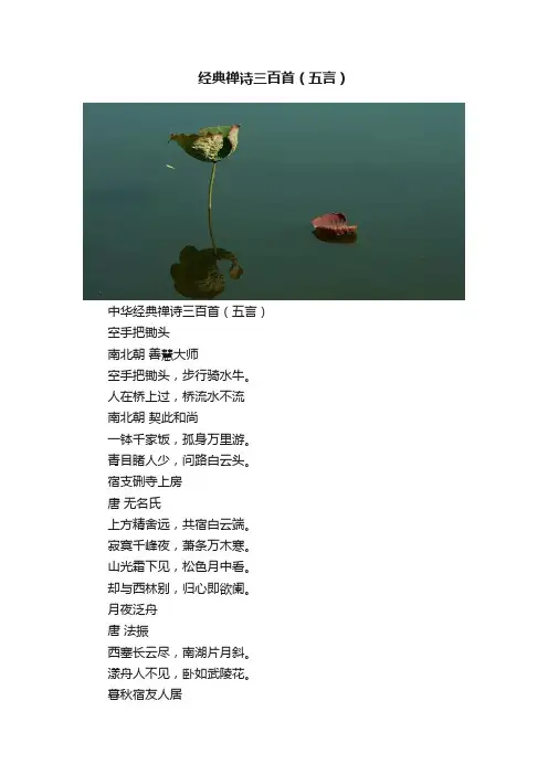 经典禅诗三百首（五言）